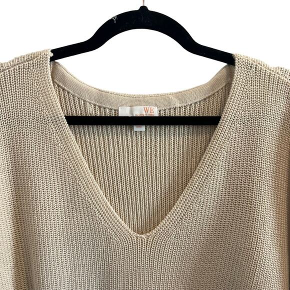 WE by living in Yellow Knit Ribbed V Neck Chunky Sweater 2X NWOT - Picture 2 of 9